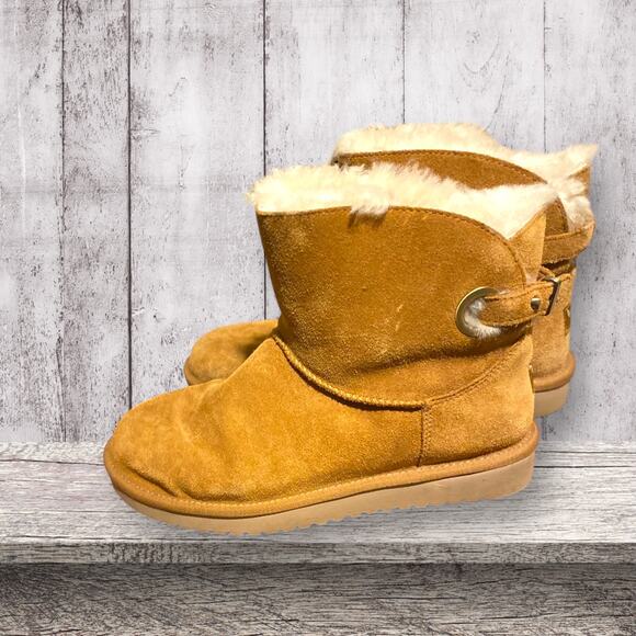 Koolaburra by UGG Women's Remley Mini Chestnut Ankle Boots Suede 1105809 - Picture 2 of 5